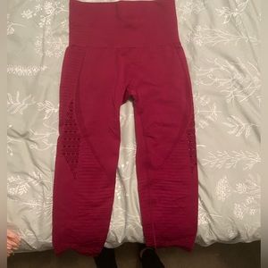 Cranberry colored capri gymshark leggings